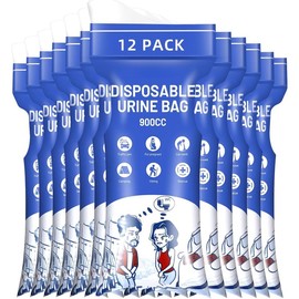 Disposable  Bags 900ML 8/12/24 Pieces, Emergency Portable Pee Bags for Women Men, Travel Urinal Bag, Unisex Urinal Toilet Bag for Road Trips Camping Hiking Traffic Jams - Colour: Blue-12Pcs
