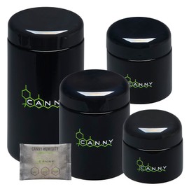 CANNY UV Jar With Humidity Pack- Storage Herb Glass Stash Jar and Air-Tight Lid Smell Proof Container Odor Resistant (500ML)