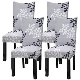 Fuloon Universal Stretch Chair Cover, Removable Protective Chair Cover for Home, Dining Room, Modern Wedding Bouquet, Hotel, Restaurant Decor Set of 4/6