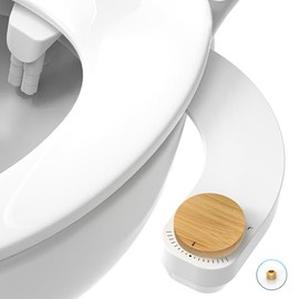 Left Handed Bidet - WITHLENT Left Handed Bidet Ultra-Slimt Non-Electric Dual Nozzle (Frontal & Rear Wash) Left Handed Control Adjustable Water Pressure,Bidet Toilet Seat Attachment(Bamboo)