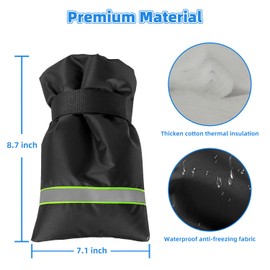 Outdoor Faucet Covers for Winter Upgraded Thicken Thermal 7.1" W X 8.7" H Outside Garden Faucet Socks Insulated Waterproof Reusable Hose Bibs Spigot Cover, 4 Pack