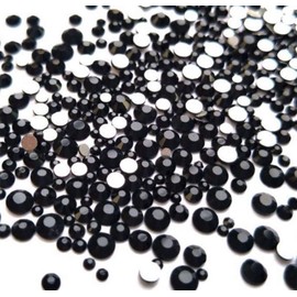 XIULI Rhinestone DIY Nail Decorating and Clothing, High Lighting, Black, ss3-30 (0.13 inches (3.2 mm) ss12 (4320 Tablets))