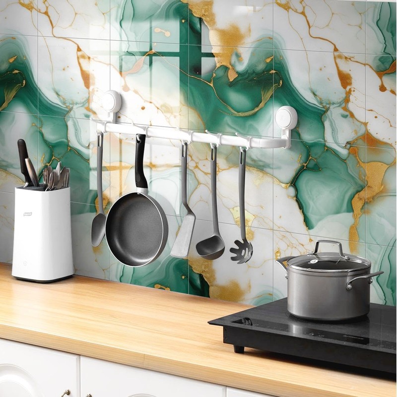 Chejiaye 22pcs Marble Peel and Stick Backsplash Waterproof Washroom Wall