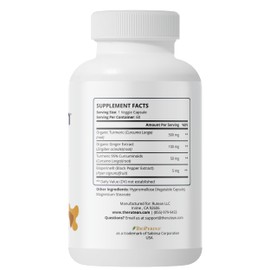 Rütean Turmeric Capsules - High Potency Turmeric Curcumin Capsules with Ginger & Black Pepper - Joint Support - 60 Capsules