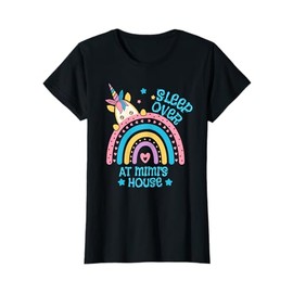 Sleepover At Mimi's House Rainbow Unicorn Slumber Party T-Shirt