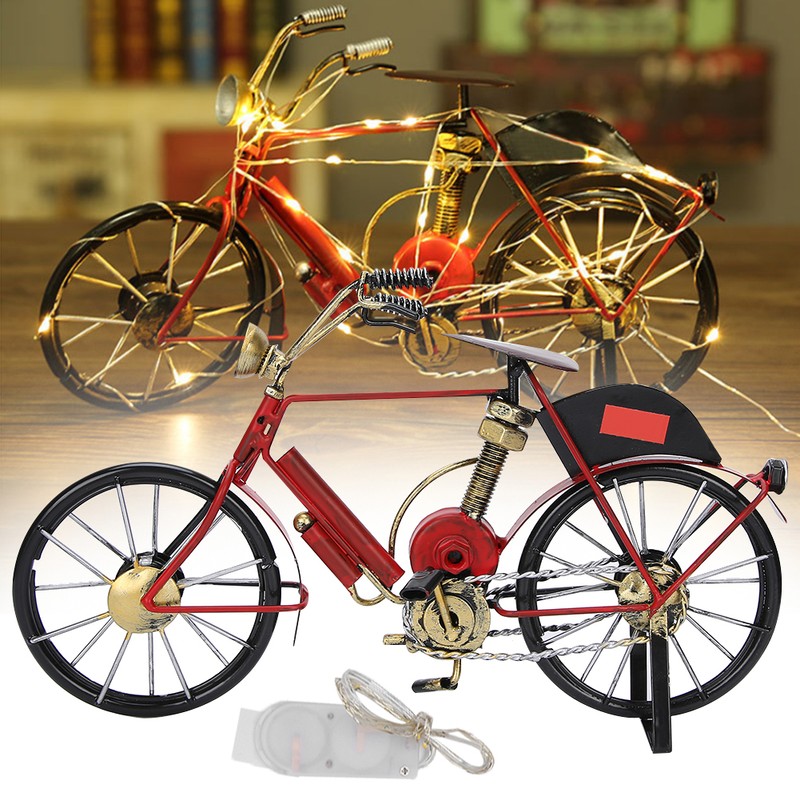 Red Mini Modern Bicycle Model Artwork Home Shop Decoration Ornament