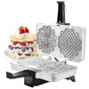 Pizzelle Maker- Polished Electric Baker Press Makes Two 5-Inch Cookies