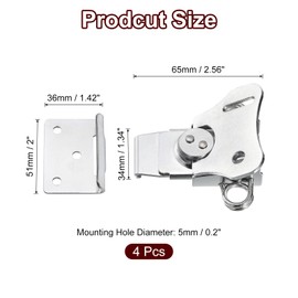 uxcell 4Pcs Butterfly Twist Latch, 3.54 Inch Alloy Spring Loaded Twist Latch Keeper Toggle Clamp Butterfly Draw Latch for Case Box Suitcases Wooden Box, Chrome Silver
