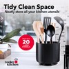 Cooler Kitchen Jumbo Extra Large Sturdy Rotating Black Utensil Holder