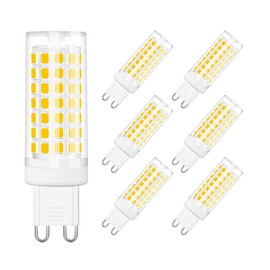 SumVibe G9 LED Bulb, 6W G9 LED Bulb Dimmable, G9 Halogen Bulb 60 Watt Equivalent, Daylight White 6000K G9 Bulb 550 Lumen,6-Pack