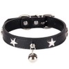 Dog Collar with Star Studs and Bell, Dog Necklace for