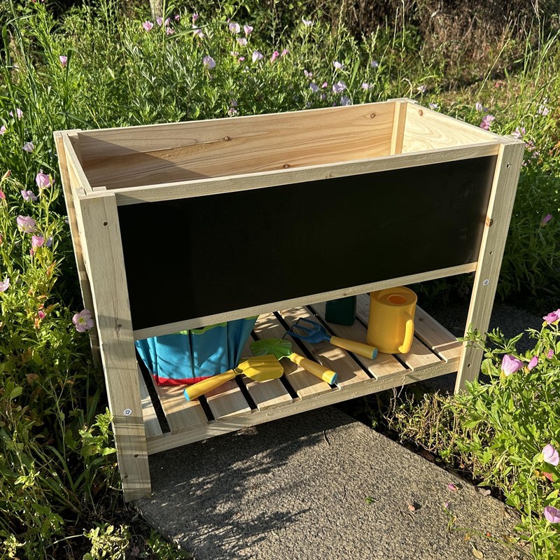 Wooden Elevated Kids Planter Box,Children Gardening Raised Bed