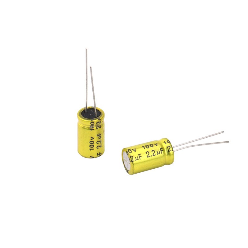 Cermant 10Pcs 2.2uF 100V Non-Polarized Electrolytic Capacitor 10x17mm(0.39x0.67in) NP for