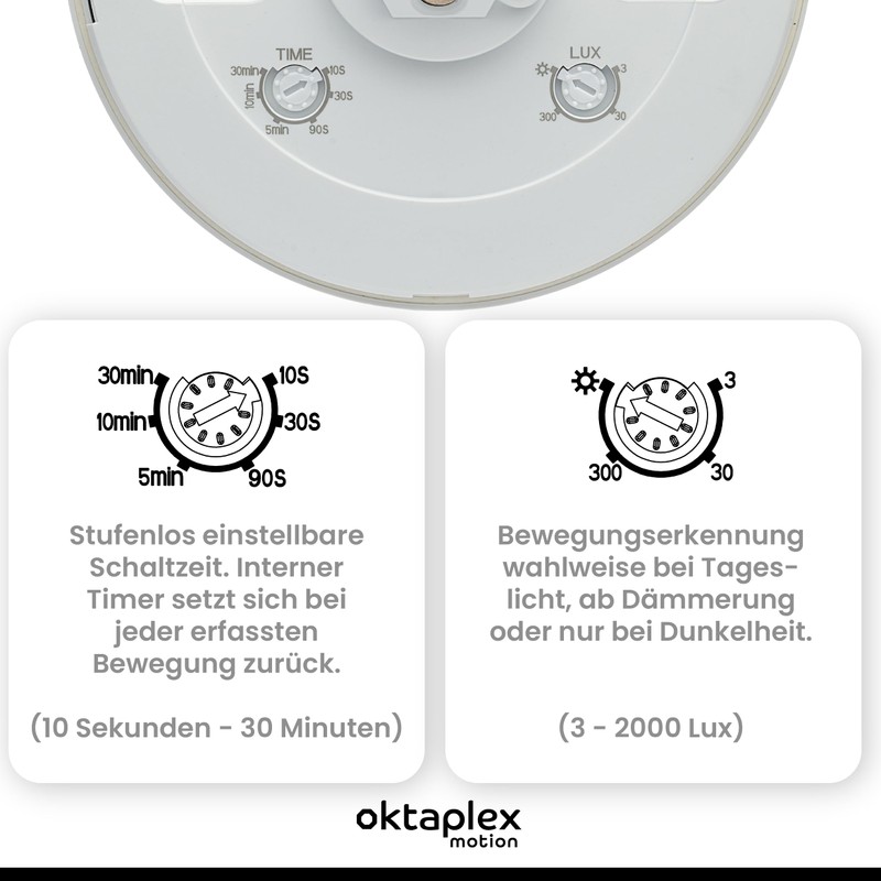 Oktaplex Pia Presence Detector Outdoor and Indoor 360° Infrared Motion