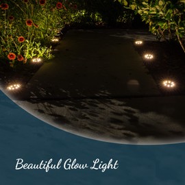 Morvat LED Auto Solar Powered Outdoor Path Lights with Watertight Lens for Garden Yard & Pathway, Bright Waterproof Landscape & Patio Lighting, Dusk to Dawn (Ground - Grey)