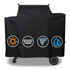 Suphomeware Girll Cover for Traeger Ironwood 650, Full-Length Smoker Cover Grill Accessory, Heavy Duty Waterproof Black Covers.