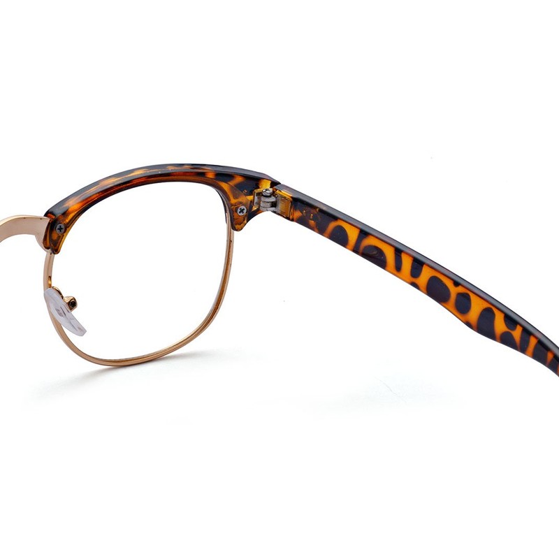 Outray Vintage Retro Classic Half Frame Horn Rimmed Clear Lens