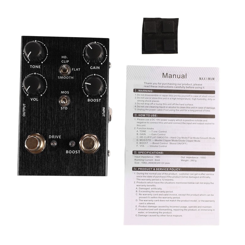 Guitar Effect Pedal Multifunctional Sound Volume Drive Tone Control Sound