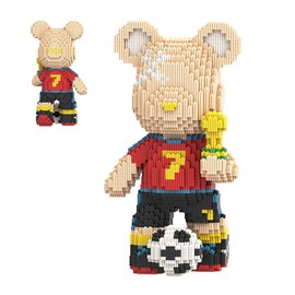 DAHONPA Football Sport Bear Micro Building Blocks Set (3450 Pieces), Bear Bricks Set Creative Home & Office Decor, Gift for Adults and Kids