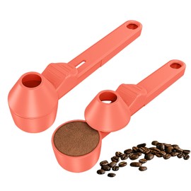Coffee Scoop & Funnel for Reusable K Cup Refillable Coffee Pods, Coffee Measuring Spoon 2 Tablespoon Capacity, Scoop with Funnel for Ground Coffee, Protein Powder, Tea (Orange, 2 Pack)