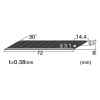 NT Cutter 30 Degree Black Utility Knife Blades Extra Sharp