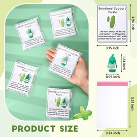 Gejoy 25 Set Inspirational Pickle Gifts Bulk Include Support Pickle, Motivational Card, Package Bag, Glue Point, Positive Party Favors for Employee Coworker Staff Teacher Team Friends