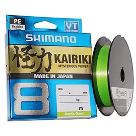 SHIMANO Kairiki 8, 150 metres, Mantis green, 0.350 mm/39.5 kg, 8-fold braided fishing line, 59WPLA58R0A