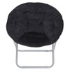 SEGAWE Foldable Oversized Soft Faux Fur Saucer Moon Chair Metal