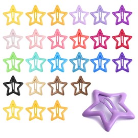Star Snap Hair Clips, 50 Pcs Cute Metal Hair Clip Barrettes Small Colourful Star Snap Hairclips Non Slip Barrette Accessories for Women Girls