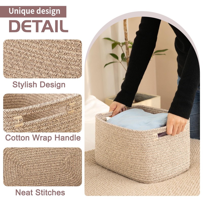 OIAHOMY 4 Pack Storage Baskets for Organizing, Cube Storage Bins