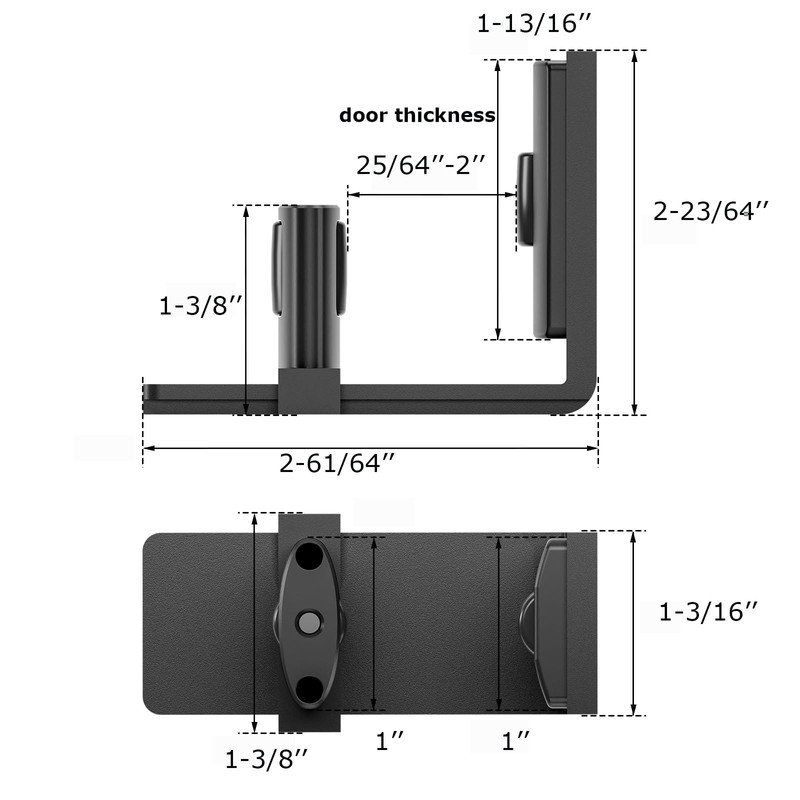 CCJH 2 Packs Sliding Barn Door Floor Guide Adjustable Bottom