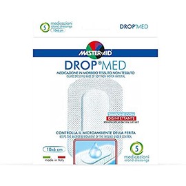 MASTER AID Drop Med 10 x 6 cm, White, Blue, Pack of 5