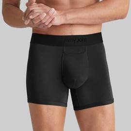 Tommy John Men's Trunk 4” Underwear, Second Skin Boxers with Supportive Contour Pouch, Soft Naturally Breathable Stretch Fabric Boxers for Men, Black - 3 Pack, XL