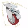 Sound Town 4 Pack 4” Swivel Wheels with Red Polyurethane