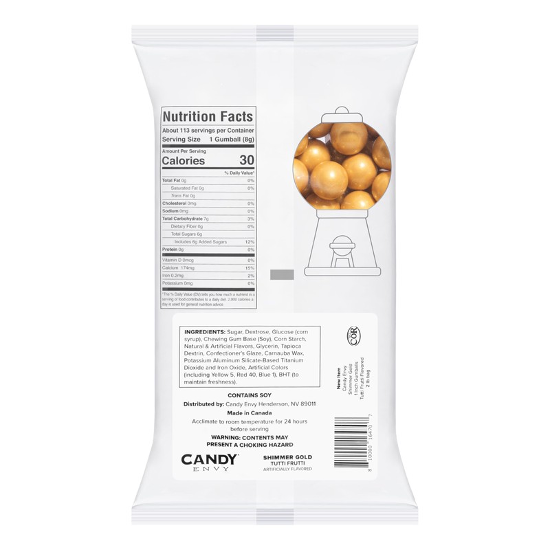 Candy Envy - Shimmer Gold Gumballs - 1 Inch -
