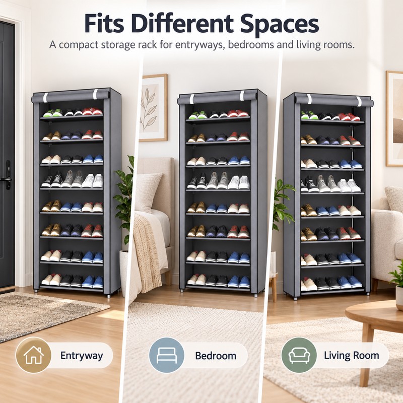 Multi-Tier Shoe Rack for Home Storage – Space-Saving 6/8/10-Tier Organizer