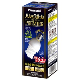 Panasonic PALOK Ball Premier D10 Shape Cool Color Bulb 40 Shape Type Base Diameter 0.7 inch (17 mm) 441 lm EFD10ED7E17H2