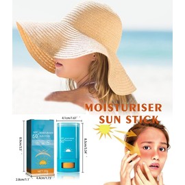 Gesichtssonnenschutz,Sonnencreme Gesicht,Sonnenschutzstift, Matte Sunscreen Stick, Sonnenschutz Stick, Sonnen-SPF 50+, für das Gesicht, Wasserfester Sonnenschutzstift für Alle Hauttypen