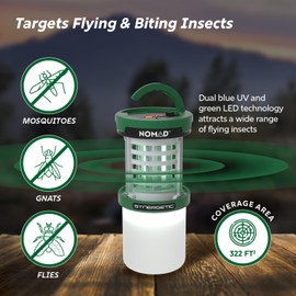 Nomad Bug Zapper Outdoor Cordless, Mosquito Zapper Outdoor, USB Rechargeable 2-in-1 UV LED Mosquito Lamp 200 Lumen, Fly Zapper Outdoor Indoor, Outdoor Bug Zapper for Patio Camping Home Backyard