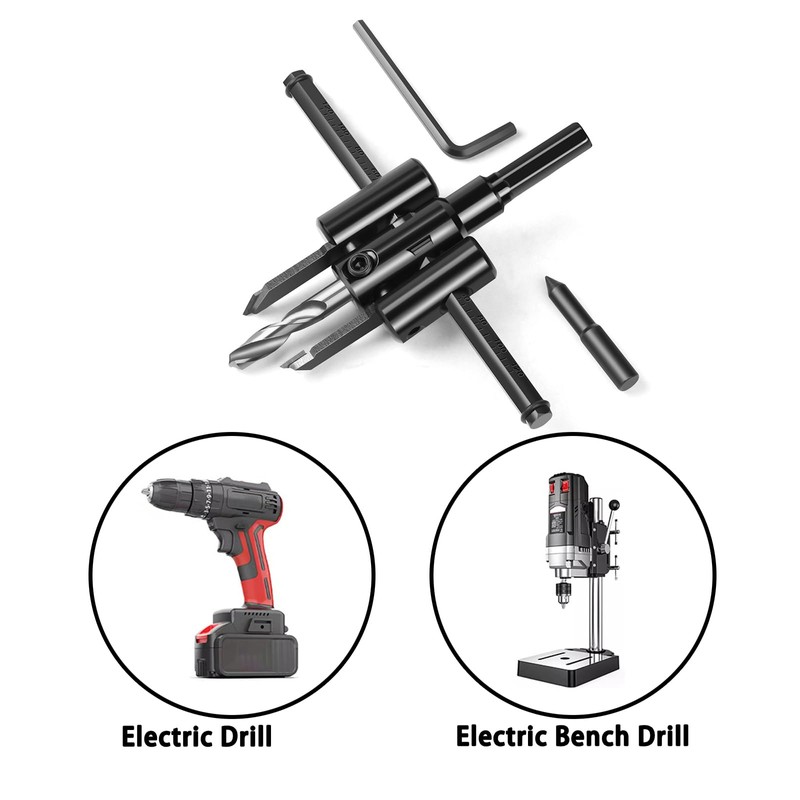 Circular Cutter Wood, 30-200 mm Hole Cutter Adjustable Hole Saws