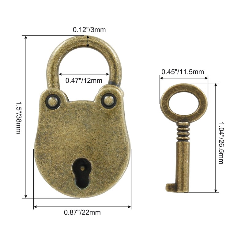 Luomorgo 4 Pcs Antique Bronze Padlock, Vintage Padlocks Retro Metal