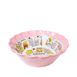 Blond Amsterdam Cheerful Serving Bowl Besties - Happy Collection - Pink with White Dots - Quotes & Illustrations - Gift Idea