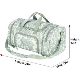 Tactical Travel Duffle Bag with Shoes Compartment Weekender Bags Carry On Overnight Bag For Men and Women Gym Sports Tote Pocket
