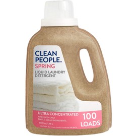 THE CLEAN PEOPLE The Clean People Liquid Laundry Detergent - Recyclable Packaging, Stain Fighting - Ultra Concentrated, Laundry Soap - Spring Scent, 50 fl oz