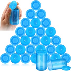 JOVITEC 30 Pieces Plastic Film Canister Holder, 35 mm Empty Camera Reel Containers, Storage Containers Case with Lids for Storing Small Accessories, Film, Keys, Coins, Art Beads (Blue)