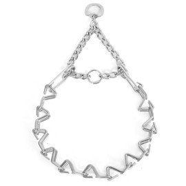 Stainless Steel Curved Prongs Dog Training Collar Adjustable Pet Pinch Collar for Dogs with The Swivel Ring 18in x 2.5mm (Neck Size up to 14in) M