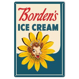 Handmade Bordens Ice Cream Reproduction Metal Sign