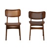 Baxton Studio Tafari Dining Chairs, Set of 2, Walnut Brown/Light
