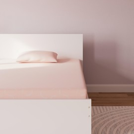 Signature Design by Ashley Twin Size iKidz 7 Inch Firm Gel Memory Foam Mattress with Stretch Knit Cover & Pillow Included, Pink Coral