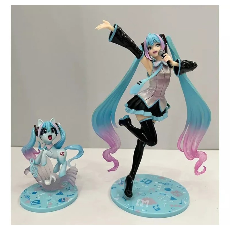 Jextech Figura Hatsune Miku Con Pequeño Pony Regalo Coleccion 21cm